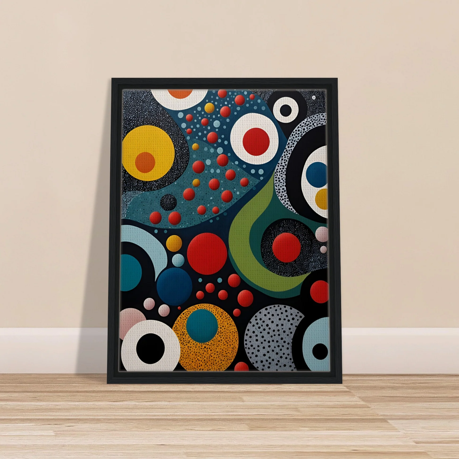 Abstrakt geometrisk komposition med koncentriska cirklar som symboliserar fokus och klarhet